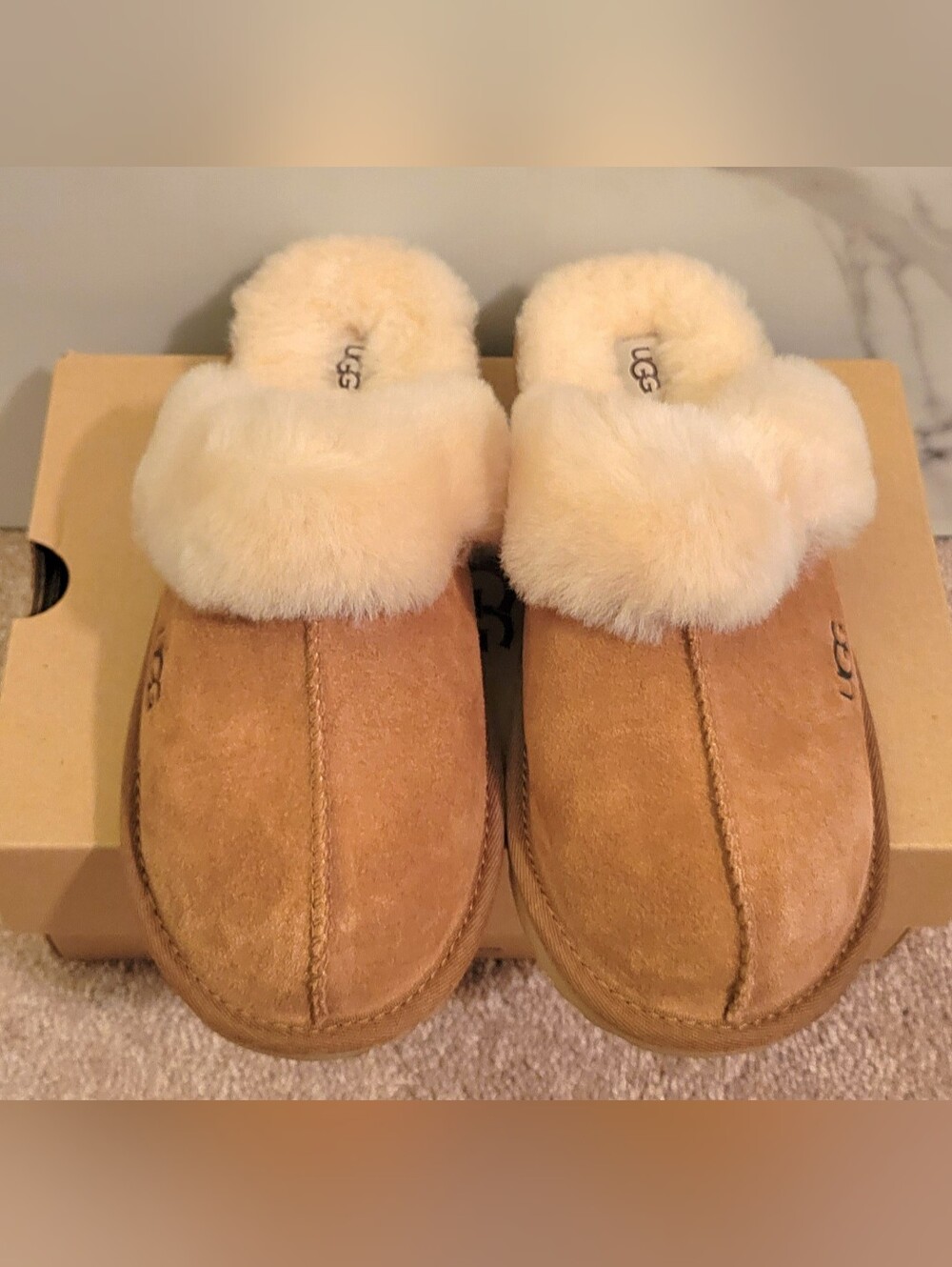 UGG Cozy II Suede Slippers Chestnut Kids Size 5 NWOT